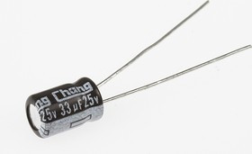 ECAP (К50-35 мини), 33 мкФ, 25 В, 5х7мм, Конденсатор электролитический алюминиевый миниатюрный ECAP (К50-35 мини), 33 мкФ, 25 В, 5х7мм, Конденсатор электролитический алюминиевый миниатюрный