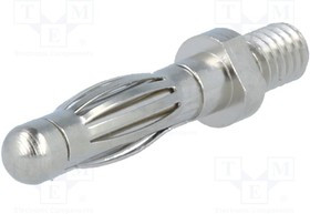 FK1209, Вилка, "банан" 4мм, 32А, 60ВDC, 26мм, Покрытие никелированные