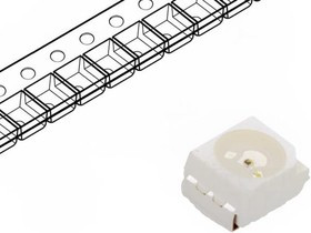 HSMU-A100-R00J1, Standard LEDs - SMD Amber Epoxy Lens 594nm 160mcd