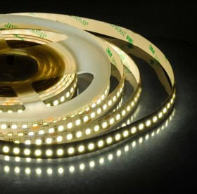 00-301 Светодиодная лента 24В, ПРО, 18Вт/м, smd2835, 168д/м, IP20, 2000Лм/м, подложка 10мм, 5м, 3000