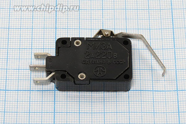 Микропереключатель, размер 42x 8 x22, 2А, переключение ON-(ON), размер концевика L31, МИ3А