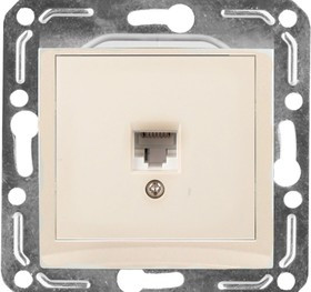 V01-12-F12-M Розетка 1-мест. телеф. RJ -11крем, м-зм, Magenta 9055