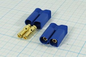 Разъем питания EC вилка, монтаж на кабель, EC5-M, 2C Разъем питания EC вилка, монтаж на кабель, EC5-M, 2C