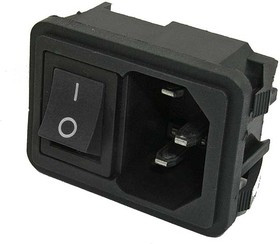 AC-002 (black), Разъём питания AC-002 (чёрный), с выключателем