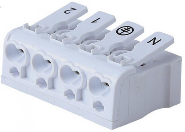 PCT-214P, Клемма пружинная соединительная 4-полюсная