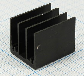 Ребристый радиатор чёрного цвета , 12077 охладитель 25x 20x 20\F32\\Al\чер\BLA200-25\