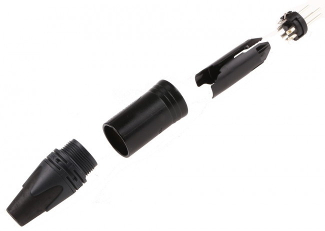 NC5MXX-BAG, XLR Connectors 5P MALE BLACK HOUSE SILVER CONTACTS