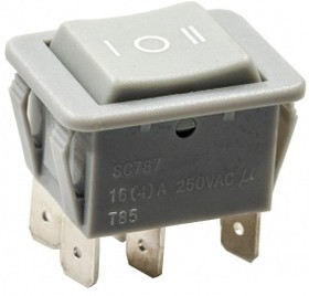 787, Переключатель, 6 конт., 0., on-off-on, 250В/16.0А, серый