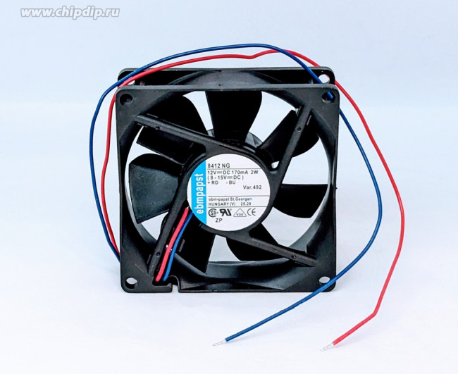 Вентилятор Ebmpapst 8412NG 12V 170mA 2W 80x25 2pin