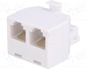 TEL-0007-6, Разветвитель, Конф: 6p6c, гнездо RJ12 x2, вилка RJ12