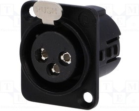 718-0300, Гнездо; XLR; "мама"; PIN: 3; прямой; пайка; посеребренные; 50В; 15А