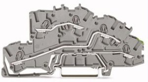 Installation terminal block, spring-clamp connection, 0.25-4.0 mm², 3 pole, 24 A, 4 kV, gray, 2003-7645
