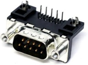 D09P23A4GV00LF, D-Sub Standard Connectors 9P R/A STB DELTA D MALE W/ FEMALE SCREW