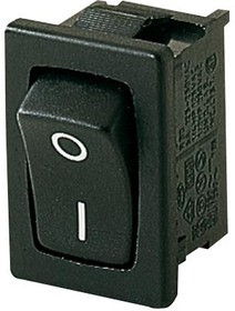 01834.6103-00, Клавишный переключатель, DPDT, Без Подсветки, Панель, Черный, 1830