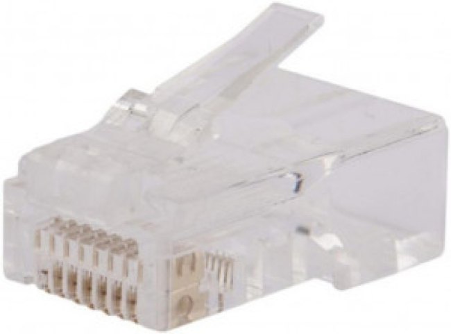 01 Коннектор легкой оконцовки Hyperline, RJ-45 (8P8C) под витую пару, категория 5e, универсальный (100 шт.), прозрачный 01 Коннектор легкой оконцовки Hyperline, RJ-45 (8P8C) под витую пару, категория 5e, универсальный (100 шт.), прозрачный