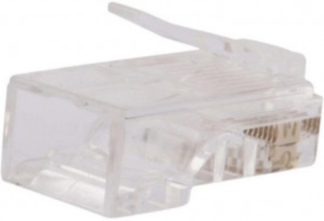 01 Коннектор легкой оконцовки Hyperline, RJ-45 (8P8C) под витую пару, категория 5e, универсальный (100 шт.), прозрачный 01 Коннектор легкой оконцовки Hyperline, RJ-45 (8P8C) под витую пару, категория 5e, универсальный (100 шт.), прозрачный