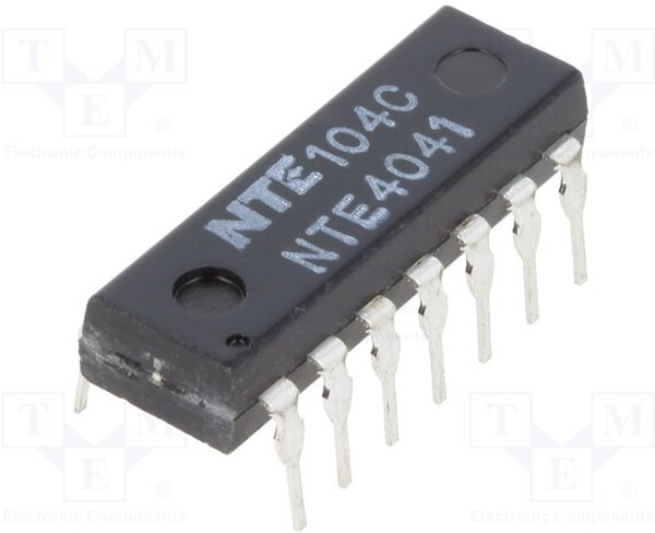 NTE4041, IC: digital; buffer; combination; Ch: 4; CMOS; THT; DIP14; 3?18VDC NTE4041, IC: digital; buffer; combination; Ch: 4; CMOS; THT; DIP14; 3?18VDC