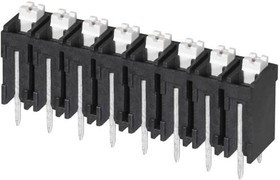 TBLH10V-500-08BK, Fixed Terminal Blocks Terminal block, screwless, High Temp, 5.00, Vertical, 8, Black w Gray Button