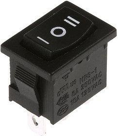 MRS-123A-2C6, Переключатель черный (ON)-OFF-(ON) (6A 250VAC) SPDT 3P