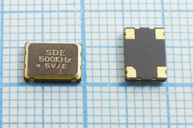 Кварцевый генератор 500кГц 5В, HCMOS в корпусе SMD 7x5мм, гк 500 \\SMD07050C4\CM\ 5В\SOC7-500kHz-5V\