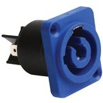 HP-3-MD, Гнездо, круглый, "папа", PIN 3, фланец (2 отверстия), на панель