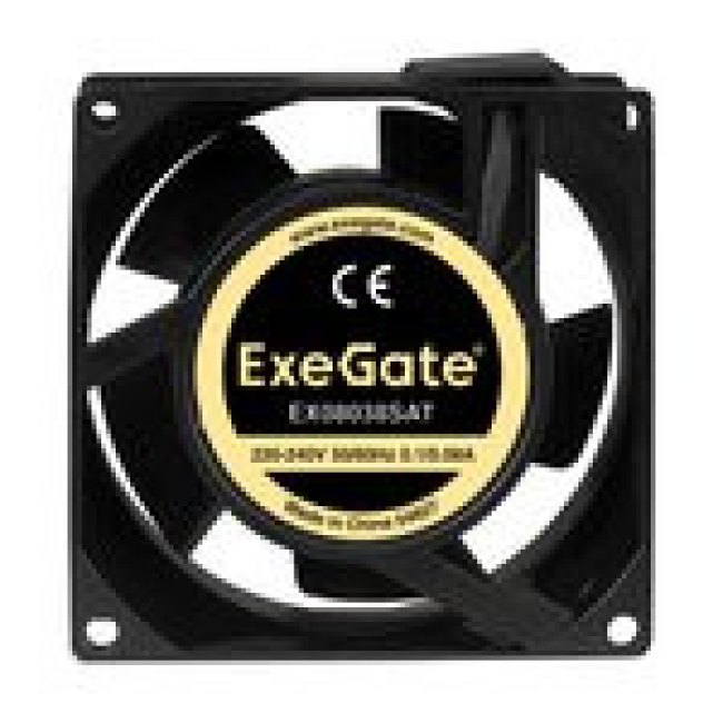 Вентилятор 220В ExeGate EX08038SAT (80x80x38 мм, Sleeve bearing (подшипник скольжения), алюминиевый Вентилятор 220В ExeGate EX08038SAT (80x80x38 мм, Sleeve bearing (подшипник скольжения), алюминиевый