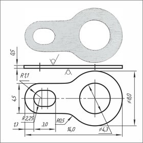 Лепесток латунный никелированный PSV 1-4,3-14-03