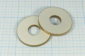 Ультразвуковой излучатель из пьезокерамики, форма кольцо, размер 50xd17x5мм, частота 35.25кГц, PZT8, Ультразвуковой излучатель из пьезокерамики, форма кольцо, размер 50xd17x5мм, частота 35.25кГц, PZT8,