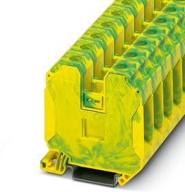 Клемма защитного проводника UT 35-PE /16mm, винтовая, 2 присоед., 35(max 50)mm2, желто-зеленая Клемма защитного проводника UT 35-PE /16mm, винтовая, 2 присоед., 35(max 50)mm2, желто-зеленая