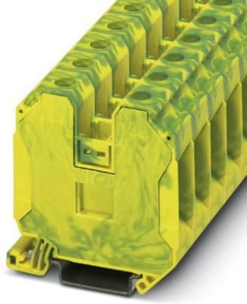 Клемма защитного проводника UT 35-PE /16mm, винтовая, 2 присоед., 35(max 50)mm2, желто-зеленая Клемма защитного проводника UT 35-PE /16mm, винтовая, 2 присоед., 35(max 50)mm2, желто-зеленая