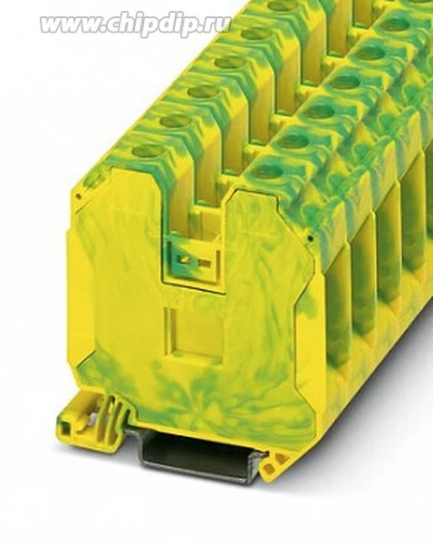 Клемма защитного проводника UT 35-PE /16mm, винтовая, 2 присоед., 35(max 50)mm2, желто-зеленая Клемма защитного проводника UT 35-PE /16mm, винтовая, 2 присоед., 35(max 50)mm2, желто-зеленая