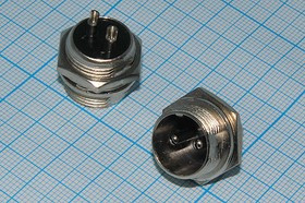 Штекер микрофонный MIC16, 2P, на панель, М16, QGXZ16M-2B[903-2P]; №15202 штек мик MIC16\2P\пан\М16\\ QGXZ16M-2B[903-2P]