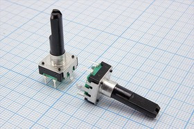 Датчик угла на 24 позиции с кнопочным выключателем, ширина 13мм, вал типа F, диаметром 6мм, энкодер;