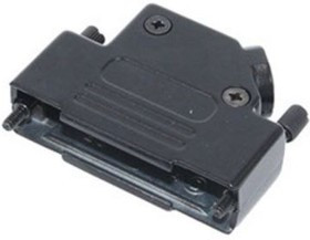 D45ZK25-BK-K, MHD45ZK-BK Series Zinc Angled D Sub Backshell, 25 Way, Strain Relief