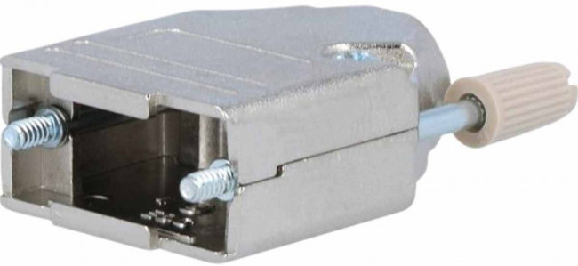 D45ZK25-BK-K, MHD45ZK-BK Series Zinc Angled D Sub Backshell, 25 Way, Strain Relief