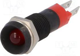 SMDD08014, Индикат.лампа: LED, вогнутый, 24-28ВDC, Отв: d8,2мм, IP67, металл