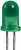 SSL-LX5093LGD, Светодиод, Зеленый, Сквозное Отверстие, T-1 3/4 (5mm), 20 мА, 2.2 В, 565 нм