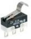 ZX10E10E01, Micro Switch ZX, 100mA, 200mA, 1CO, 1.47N, Simulated Roller Lever