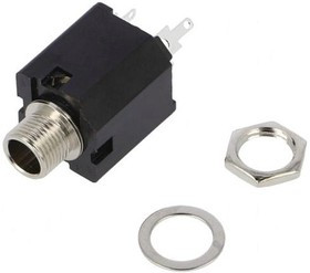 FM6703, Гнездо, Jack 6,3мм, "мама", stereo, Кол-во полюс: 3, прямой
