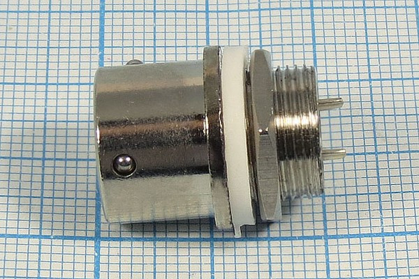 Разъем (быстроразъемный) XS12K2P-M вилка, контакты 2P, диаметр B12, монтаж на блок, XS12K2P-M