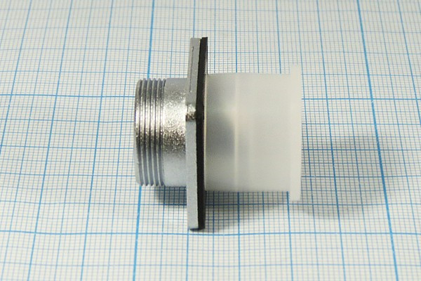 Разъем PLS-20RF-4P розетка, контакты 4P, резьба М22, монтаж на блок фланец 4 отверстия