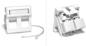 Розетка Mosaic 45x45 2xRJ-45 Cat.5e, со шторкой, белая, TWT-SIP-2RJ45-WH