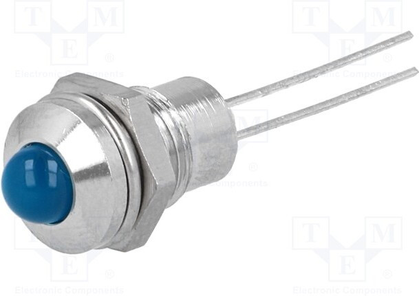SMQS 084, Индикат.лампа LED, выпуклый, Отв 8,2мм, IP40, на печатную плату