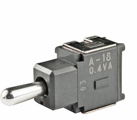 A18JH, Переключатель: тумблер, Пол: 3, SPDT, (ON)-OFF-(ON), 0,01A/28ВAC