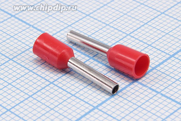 Наконечник кабельный 1,7x12, 2, S 1,5, обжимной, красный, LT015012; №2600 клемма нак/каб 1,7x12\2\S 1,5\обж\кр\LT015012\