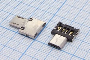 Переходник OTG штекер micro USB-гнездо USB А; №14374 штек microUSB B- OTG Flash\XYQ51218121\ [переход]\