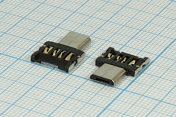 Переходник OTG штекер micro USB-гнездо USB А; №14374 штек microUSB B- OTG Flash\XYQ51218121\ [переход]\