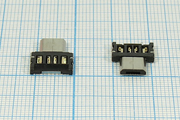 Переходник OTG штекер micro USB-гнездо USB А; №14374 штек microUSB B- OTG Flash\XYQ51218121\ [переход]\