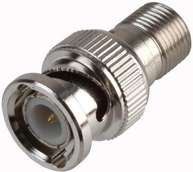 RW1-035, РЧ/Коаксиальный адаптер, BNC, Штекер, F, Гнездо, Прямой Переходник, 50 Ом