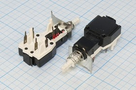 Переключатель кнопочный модульный ( с фиксацией) 220В/10А; №391 ПКнTV\220\10\ON- OFF\\\6P\KDC-A08-3